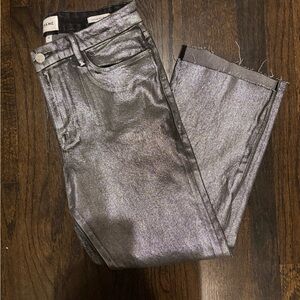 Frame Denim Metallic Silver Pants size 30
